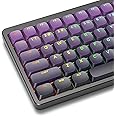 Womier Low Profile Keycaps, PBT Key Cap Shine Through, Custom Keyboard Kecaps 60 65 75 100 Percent for Cherry Gateron MX Switches Mechanical Keyboard,Purple
