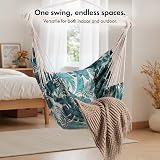 VonHaus Hanging Chair Outdoor Leaf Print Garden Swing Seat 1 Seater view 3