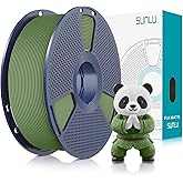 SUNLU PLA Matte 3D Printer Filament 1.75mm, PLA Filament 1kg Spool (2.2lbs), Dimensional Accuracy +/- 0.02mm, Matte Olive Green PLA