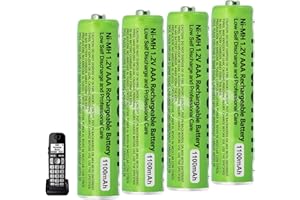 NRAONRN 4 Pack NI-MH AAA Rechargeable Battery for Panasonic, 1.2V 1100mah AAA Rechargeable Batteries for Panasonic Cordless Phones Handset, Remote Controls, Electronics