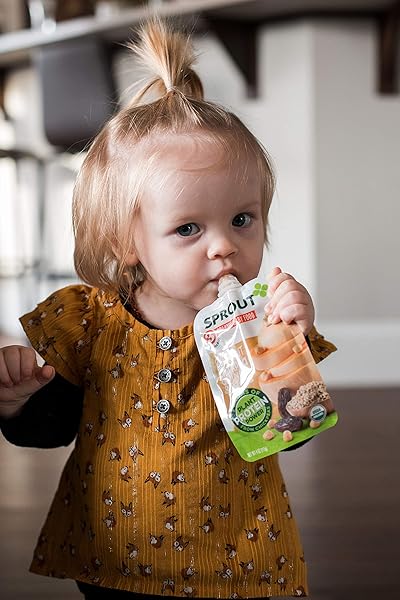SPROUT ORGANICS BABY FOOD, BUTTERNUT, CHICKPEA, QUINOA & DATE, PLANT POWERED PROTEIN, 4 OZ PUREES (PACK OF 6)