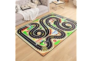 DIYSANI Kids Rug Construction Site Play Rug, 3x5 Ft Playmat Rug Educational Learning & Game Car Rug Car Carpet for Kids and Children, Construction Rugs for Playroom