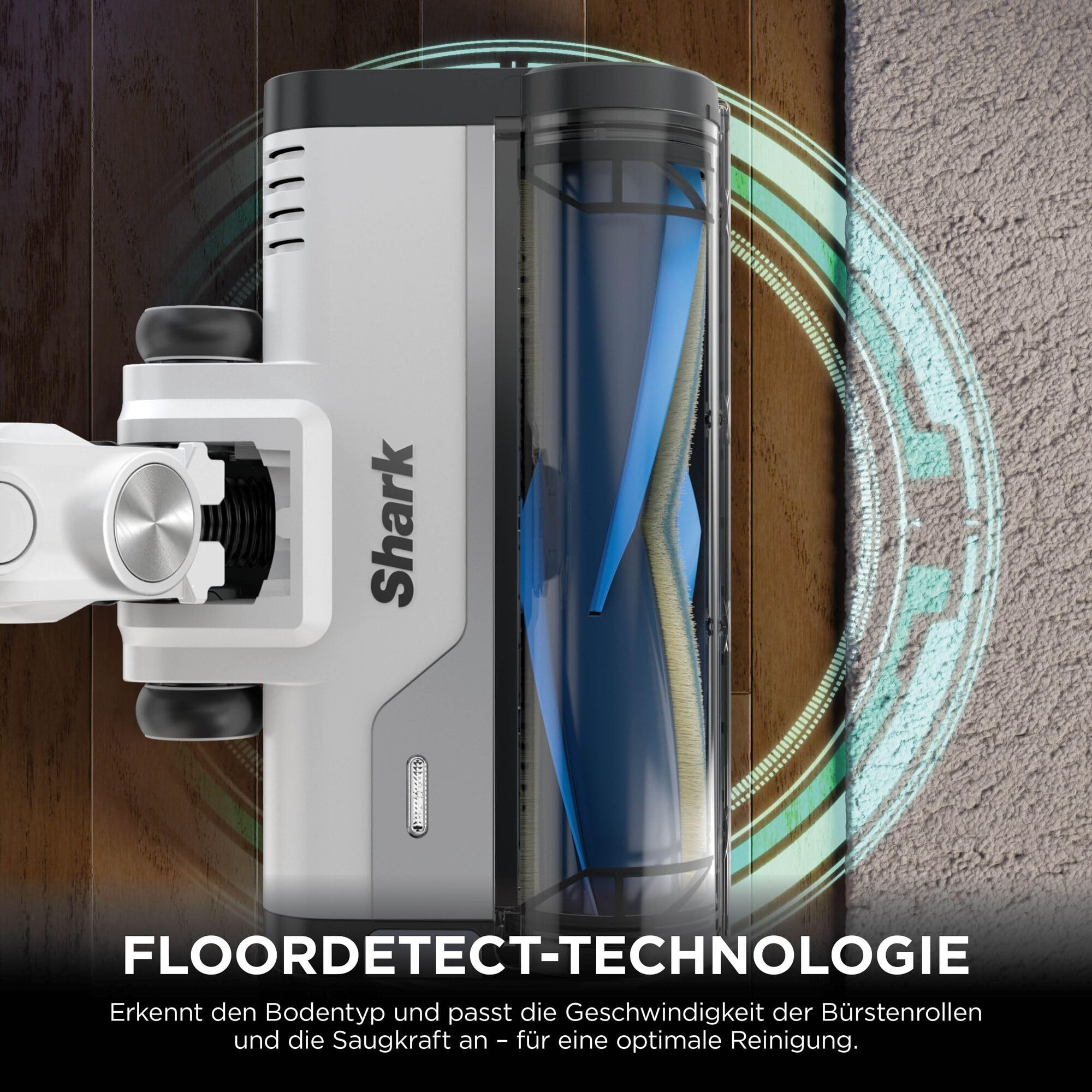 Shark PowerPro Akku-Staubsauger freistehend, bis 50 Min. Laufzeit, kabellos, beutellos, für Tierhaare, Allergiker, Teppich und Hartböden, mit LED-Licht und Knickgelenk-Rohr, grau metallic, IZ380EUT 6