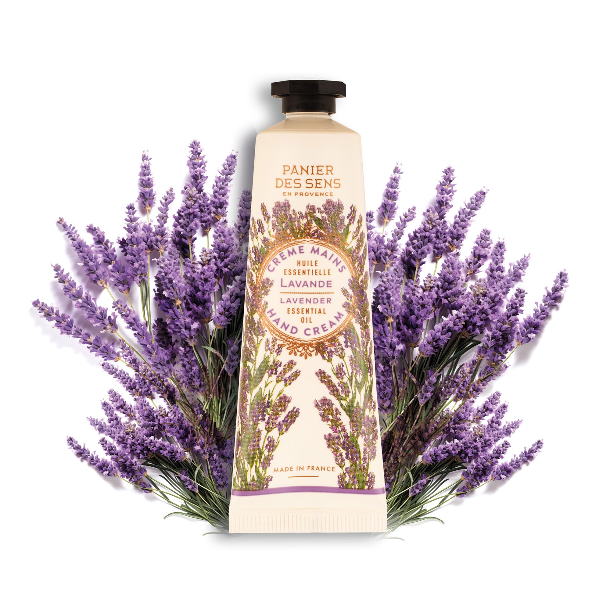 Panier des Sens - Lavender Hand Cream - Hand Cream for very Dry Hands and Skin – for Women and Men - With Shea Butter & Olive Oil - Vegan Made in France 97% Natural Ingredients - 30 ml