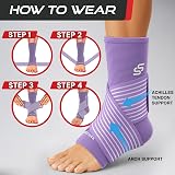 SS Sleeve Stars Ankle Brace with Removable Strap Navy Purple 10-12 in view 7