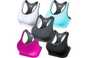 GXXGE Padded Racerback Sports Bras for Women High Impact Workout Yoga Gym Activewear Fitness Bra