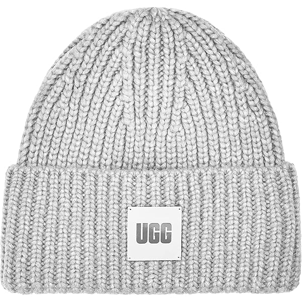 【UGG正規品CHUNKY RIB BEANIE LOGO LIGHT GREY Chunky Rib Beanie | UGG®