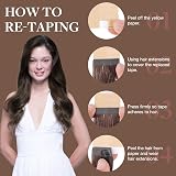 GOO GOO Tape In Hair Extensions 20inch 100g 40pcs Chocolate Brown Remy view 3