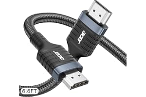 acer 8K HDMI 2.1 Cable 6.6FT, 48Gbps Ultra High-Speed Braided Cord Supports 8K@60Hz, 4K@120Hz, HDR10+/HDCP 2.2 & ARC/eARC, Certified HDMI Cable Compatible with PS5, PS4, Xbox, Monitors, Laptops, HDTV