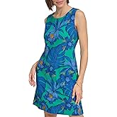 Tommy Hilfiger Womens Sleeveless Round Neck Shift Mini Dress