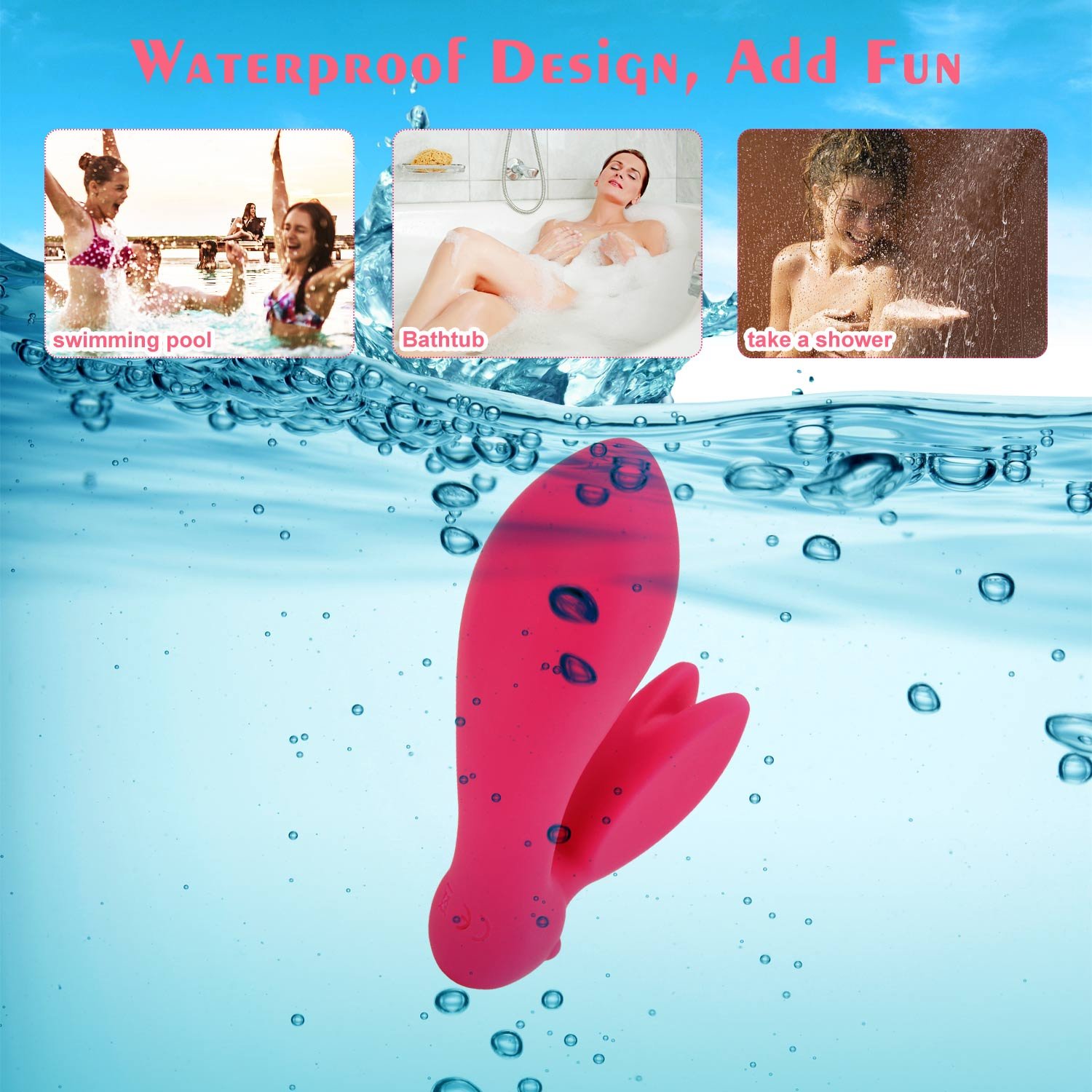 SOCU Rabbit Vibrating Vibrator, 30 Patterns Vibration Remote Control Silicone Waterproof Vibrator, Women Gift for Beginners & Advanced