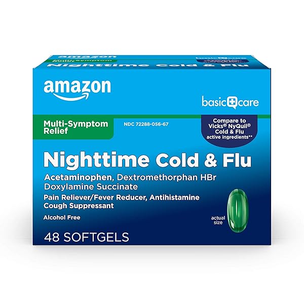 AMAZON BASIC CARE NIGHTTIME COLD & FLU RELIEF,...