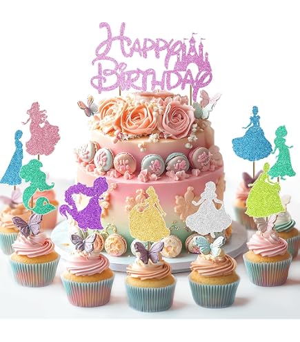 Gold Glitter Cupcake Picks 24-Pack Gold Glitter Crown Cupcake Toppers ...