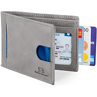 LnxLtw Men's Slim RFID Blocking Wallet - Horizontal Bifold Leather For Front Pocket