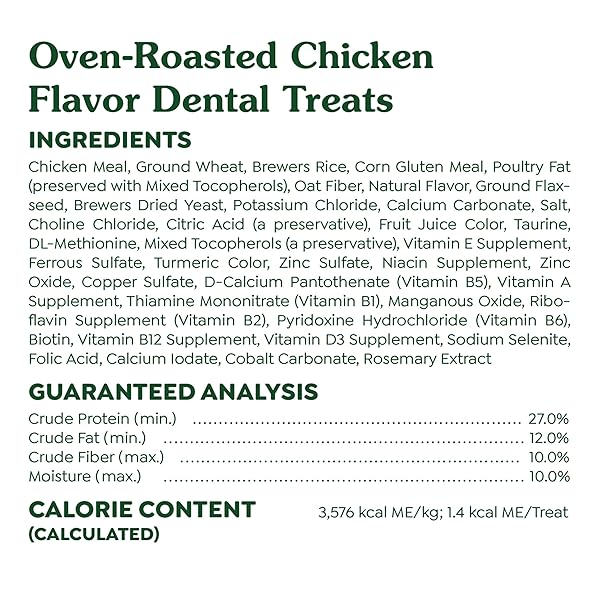 GREENIES CAT TREATS, FELINE VETERINARIAN-RECOMMENDED ADULT NATURAL DENTAL CAT TREATS, OVEN ROASTED CHICKEN FLAVOR, 9.75 OZ. TUB