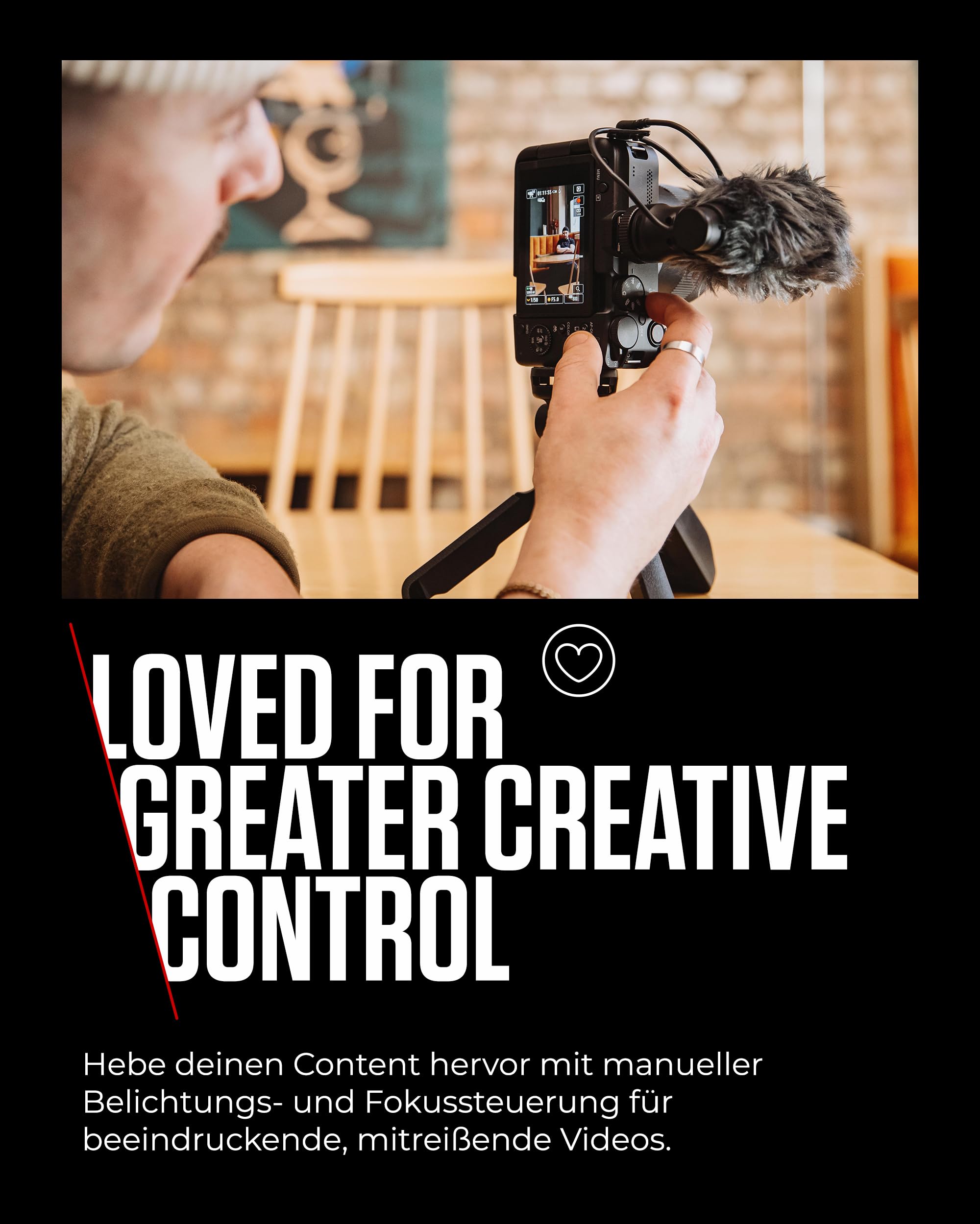Canon EOS R50 V– Vlog-Kamera (Gehäuse) kompatibel RF-Objektiven | Content Creator Equipment für Vlogging & Reisen | Bluetooth-fähig 3