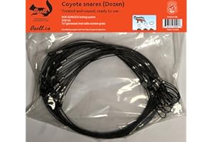 Coyote Snares - Bag of 12 - Ready to use, Effectively captures Coyote - 3/32 Snare Wire Trapping - Slimlock System