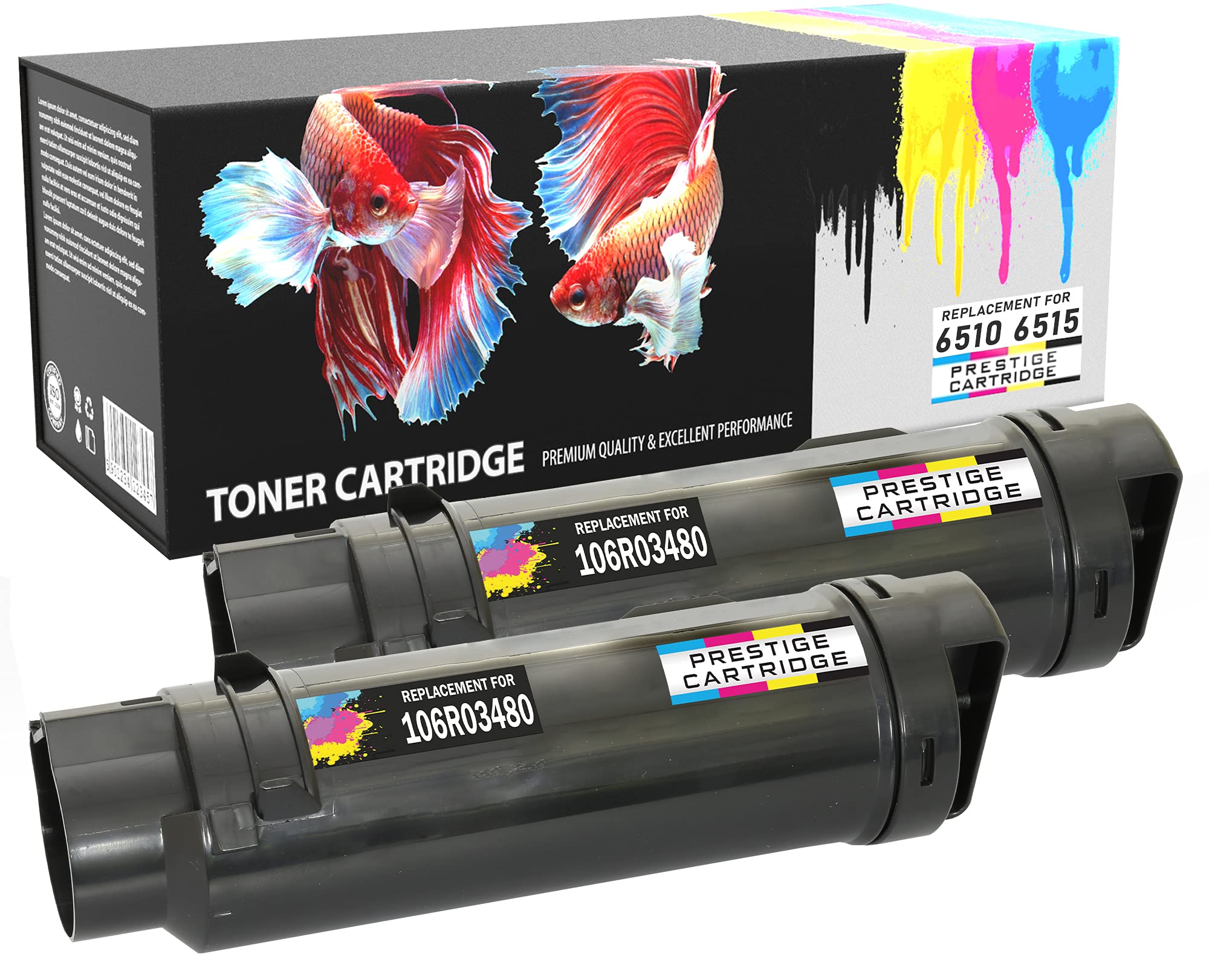 PRESTIGE CARTRIDGE 106R03480 Compatible Toner Cartridge for Xerox Phaser 6510 6510DN 6510N WorkCentre 6515 6515DN 6515DNI 6515DNW 6515N - 2 Black