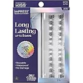 Kiss Impress Falsies Long Lasting Self Adhesive Eyelashes, &lsquo;Demi Bold&rsquo;, 5 Day Extended Wear, 24 Medium Volume Lash Clusters (5,6,8,10,12, &amp; 14mm), Precision Non-Stick Applicator