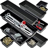 ONREVA Tool Box Organizer Tray Divider Set, Extra Large Toolbox Trays, Tool Box Organizers and Storage Kit, Rolling Tool Chest Drawer Bins, Hardware Screwdrivers Pliers Organization, 6pcs