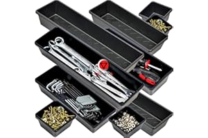 ONREVA Tool Box Organizer Tray Divider Set, Extra Large Toolbox Trays, Tool Box Organizers and Storage Kit, Rolling Tool Chest Drawer Bins, Hardware Screwdrivers Pliers Organization, 6pcs