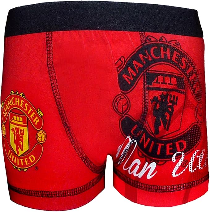 Manchester United Official Gift 1 Pack Boys Boxer Shorts Black 5 6 Years Amazon Co Uk Clothing
