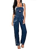 Revolt Women's Plus Size comfort Denim Jean Blue Overalls PVJ6122X DARK WASH 20