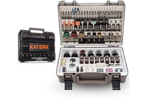 Katerk 420PCS Rotary Tool Accessories Kit Universal Drill Bit Tool Set Fits Dremel Rotary Tool 1/8" Shanks for Easy Cutting, Sanding, Polishing, Carving, Grinding, Sharpening, Drilling, Engraving