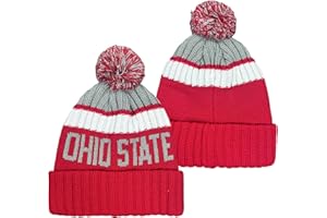 Ofxxu College Team Color Beanie - Fashion Knit Pom-Pom Hat Soft Headwear Cuffed Winter Hat Sport Fans Gift for Men Women Kids