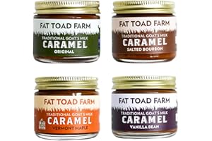 Fat Toad Farm Petit Quartet, 2oz, Traditional Goat’s Milk Caramel Sauce, Original, Salted Bourbon, Vanilla Bean, Vermont Maple, Cajeta, Gluten Free