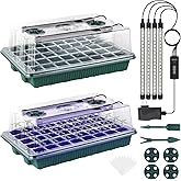 Sondiko Seed Starter Tray with Grow Light, 80 Cells Seed Starter Kit with Humidity Dome, Adjustable Brightness Plant Starter