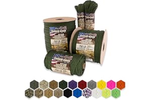 TOUGH-GRID Premium 750lb Paracord - 100% Nylon Type IV Mil-Spec - UV & Abrasion Resistant - Heavy Duty Strands - Outdoor Survival - Used by US Military