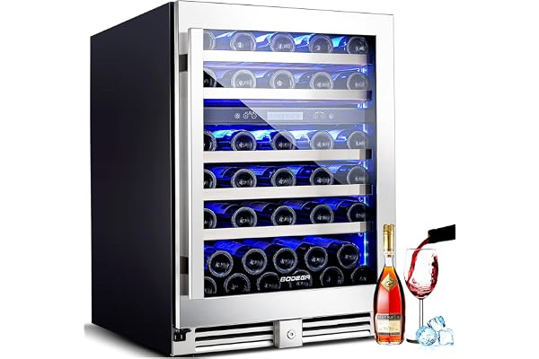 BODEGA 24 Inch Dual Zone Wine Cooler, 56 Bottle Wine Refrigerator, Built-In or Freestanding Wine Fridge, Fast & Quiet Cooling for Red, White, Sparkling Wines.