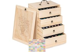 TORIBIO Essential Oils Box for 112 Bottles, Wooden Essential Oils Storage Organizer Holds 5 10 15 20 30 ml for Young Living & Doterra Bottles