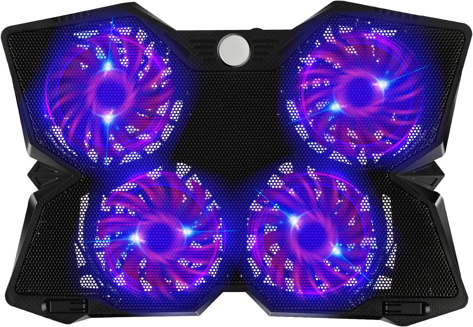 Futurebatt 14"-17" Inch Laptop Cooler Cooling Pad External Fans - Slim Portable USB Powered (4 Fans) (Black+Blue)