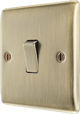BG Electrical Single Light Switch Antique Brass Intermediate 10AX Pack of 3 view 3