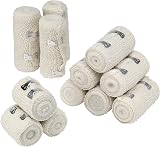 Safety First Aid Group HypaBand Crepe Cotton Bandages Assorted 12 Pack