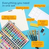 ARTISTRO 168 Watercolor Paint Set with 6 brushes Metal Case Portable view 2