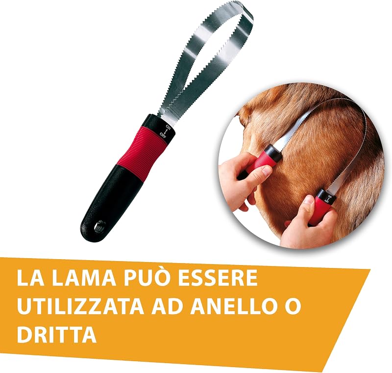 Striglia per Cani a Pelo Corto – Rimuove il Pelo Morto e l'Eccesso di Acqua dopo il Bagno – Doppia Dentatura in Acciaio Inox, L 28,5 x W 6,5 cm.