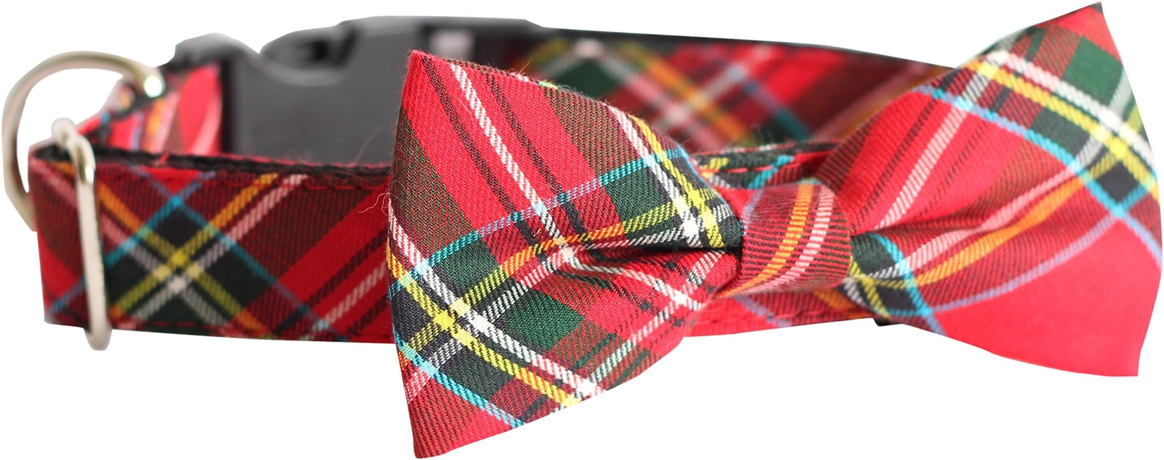 UsagiTeam BC030L Dog Bowtie Collar Set, Royal Stewart, Large