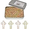 50 PCS Cross Paper Clips, Bible Paperclips Bible Study Supplies, Bible Accessories Christian Bookmark Gifts Idea