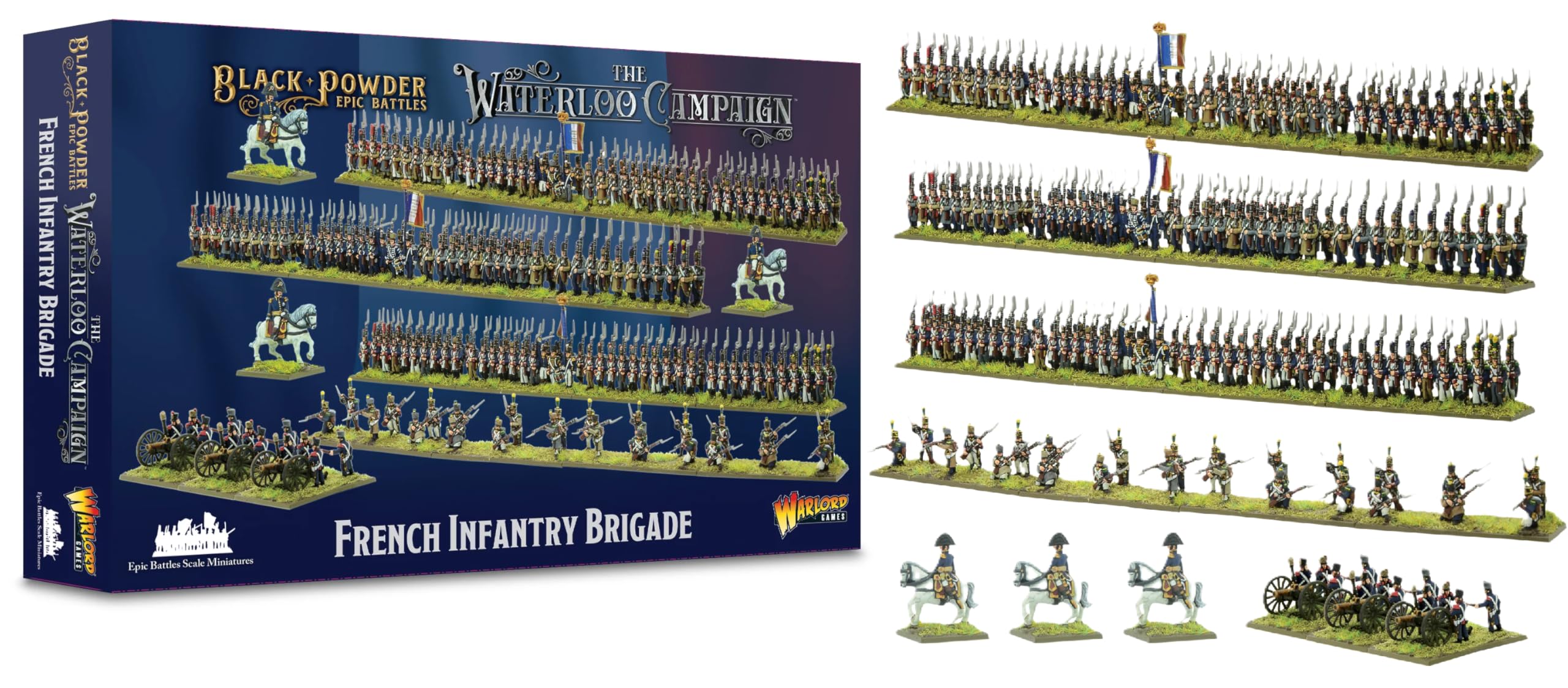 French Infantry Brigade - Epic Scale Plastic Miniatures for Black Powder Highly Detailed Napoleonic Era Miniatures for Table-top Wargaming By Warlord Games