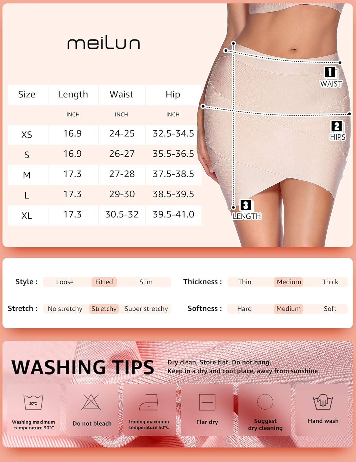 meilun Women's Rayon Bandage Bodycon Mini Skirt at  Women’s Clothing store