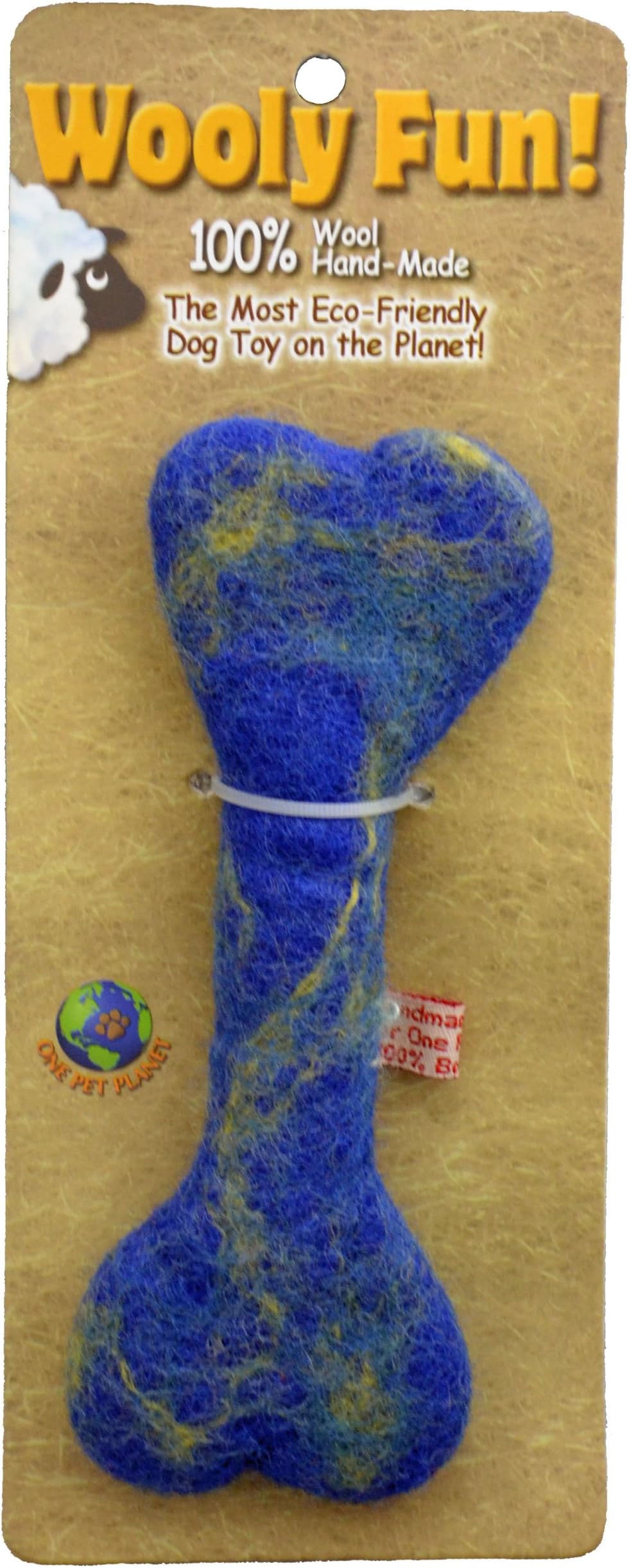 One Pet Planet Wool Dog Toy, 8.5-Inch, Blue