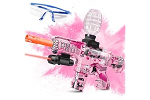 FLUORSPAR BLASTER Electric Gel Ball Blaster, Gel Ball Blaster Automatic, for Outdoor Activities - Shooting Team Game, Ages 14+, Pink