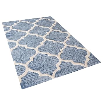 Amazon De Beliani Teppich Hellblau 80 X 150 Cm Kurzflor Yalova