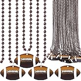 TOHONGADON 24 Pack Football Necklace, Football Pendant Bead Necklaces, Super Bowl Sports Footballs Bead Necklaces for Footballs Party Supplies