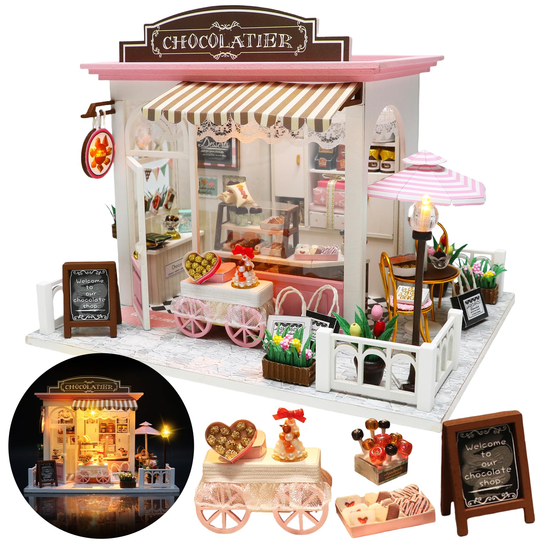 Photo 1 of DIY Miniature House Kit, DIY Dollhouse Kit for Adults to Build, Mini House Kit with LED, Mayberry Street Miniatures, Ideal Gifts for Birthday,Christmas(Japanese Garden House)