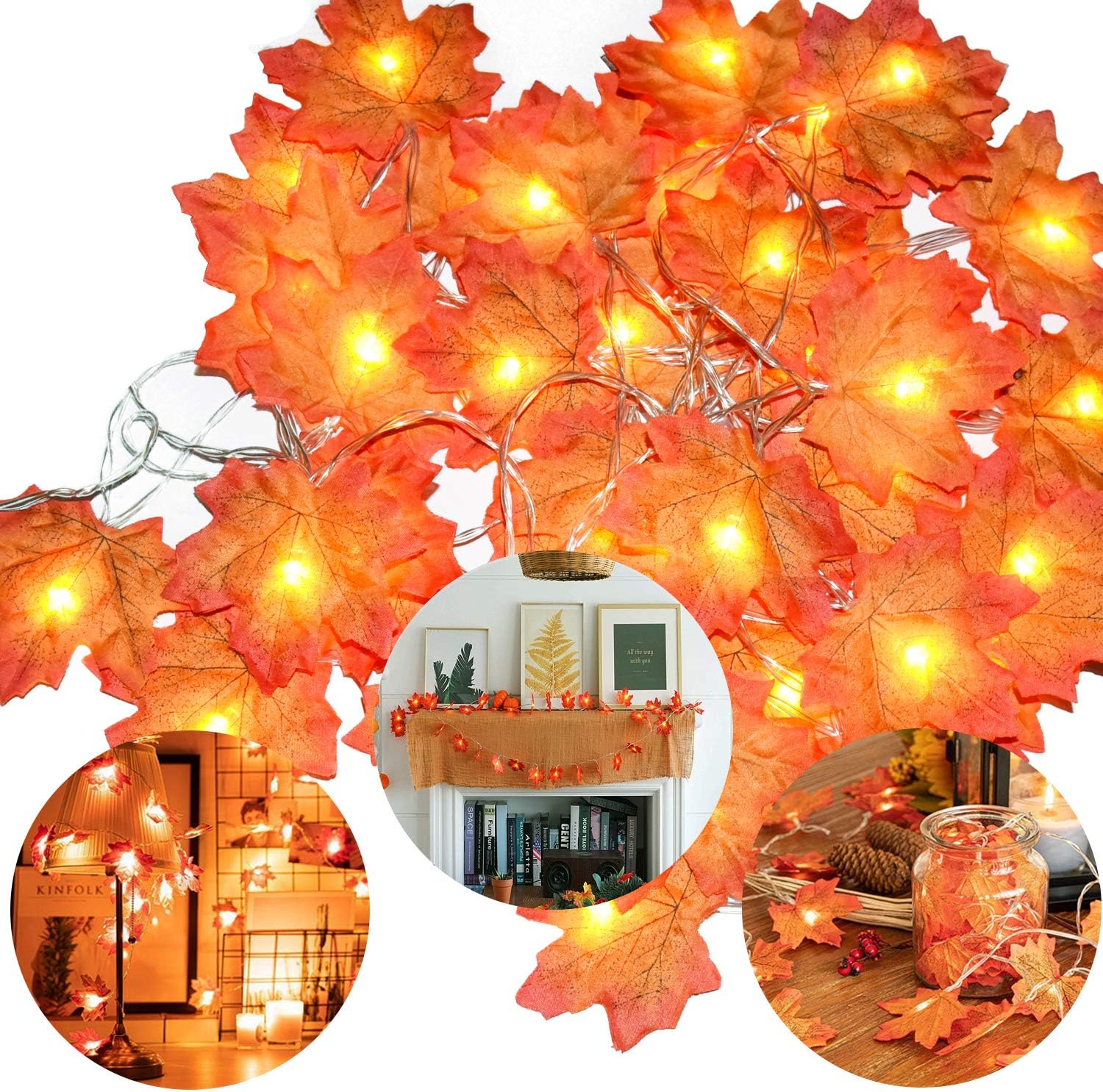 Amazon Com Suppromo Thanksgiving Decorations Lights Fall Garland