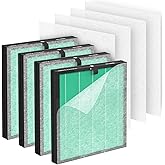 SAKEGDY HY4866 Replacement Filters, 4 H13 True HEPA & Extra 4 Pre-Filter for MORENTO HY4866, Pureborne HY4866, WESTHEY HY4866